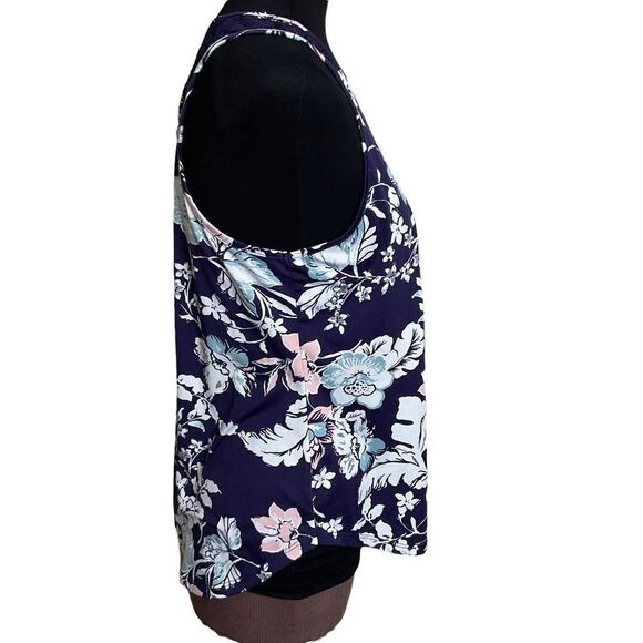 LINEA Donatella Racerback Floral Print Blouse Size M - Picture 12 of 15